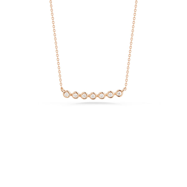 Rose Gold-1^Diamond Bar Necklaces: Lulu Jack Bezel Bar Diamond Necklace in Rose Gold