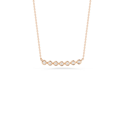 Rose Gold-1^Diamond Bar Necklaces: Lulu Jack Bezel Bar Diamond Necklace in Rose Gold