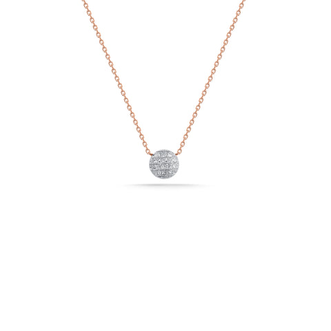 Rose Gold-1^Diamond Pendant Necklaces: Lauren Joy Mini Disc Necklace in Rose Gold