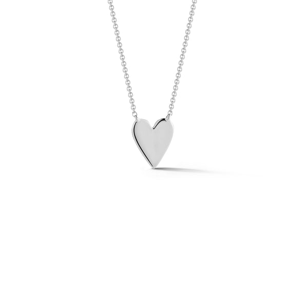 White Gold-1^Diamond Pendant Necklaces: DRD Heart Necklace in White Gold