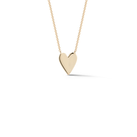 Yellow Gold-1^Diamond Pendant Necklaces: DRD Heart Necklace in Yellow Gold