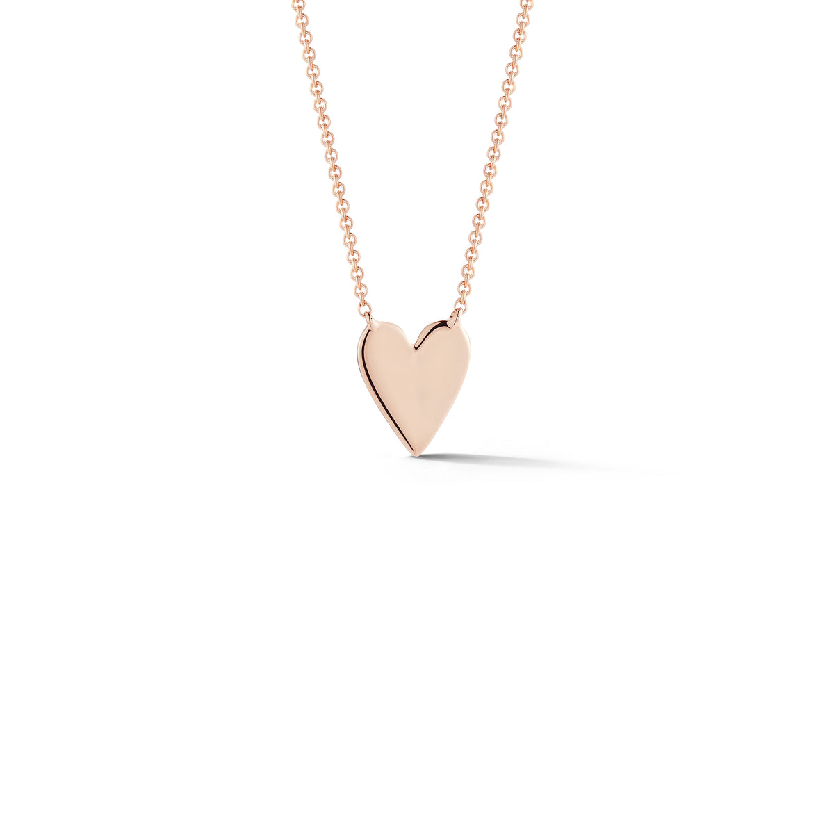 Rose Gold-1^Diamond Pendant Necklaces: DRD Heart Necklace in Rose Gold