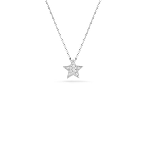 White Gold-1^Diamond Pendant Necklaces: Julianne Himiko Diamond Star Necklace 14K White Gold