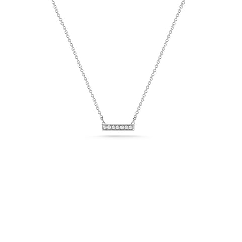 White Gold-1^Diamond Bar Necklaces: Sylvie Rose Diamond Gold Bar Necklace in White Gold