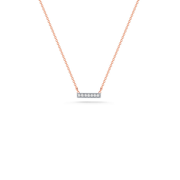 Rose Gold-1^Diamond Bar Necklaces: Sylvie Rose Diamond Gold Bar Necklace in Rose Gold