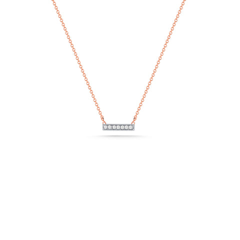 Rose Gold-1^Diamond Bar Necklaces: Sylvie Rose Diamond Gold Bar Necklace in Rose Gold