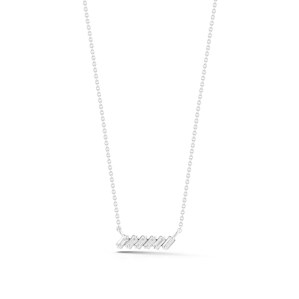 White Gold-1^Designer Bar Necklaces: Sadie Pearl Slope Bar Necklace in White Gold