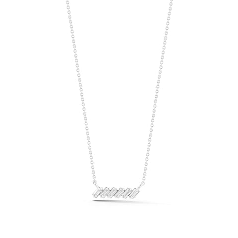 White Gold-1^Designer Bar Necklaces: Sadie Pearl Slope Bar Necklace in White Gold