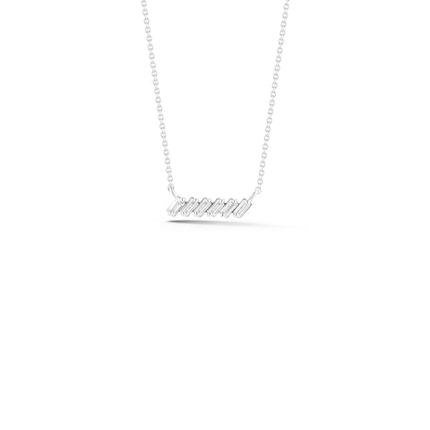 White Gold-2^Designer Bar Necklaces: Sadie Pearl Slope Bar Necklace in White Gold