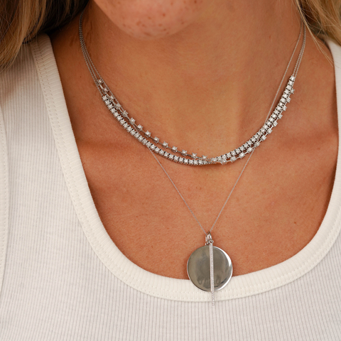 White Gold-4^Diamond Tennis Necklaces: Ava Bea Tennis Necklace in White Gold