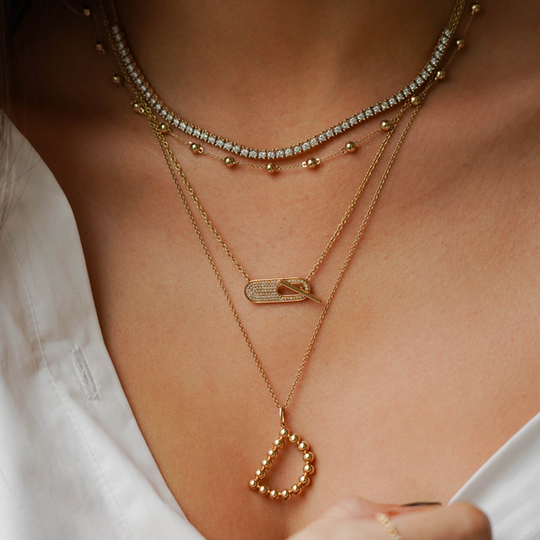 Yellow Gold-5^Diamond Tennis Necklaces: Ava Bea Tennis Necklace in Yellow Gold