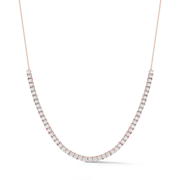 Rose Gold-1^Diamond Tennis Necklaces: Ava Bea Tennis Necklace in Rose Gold