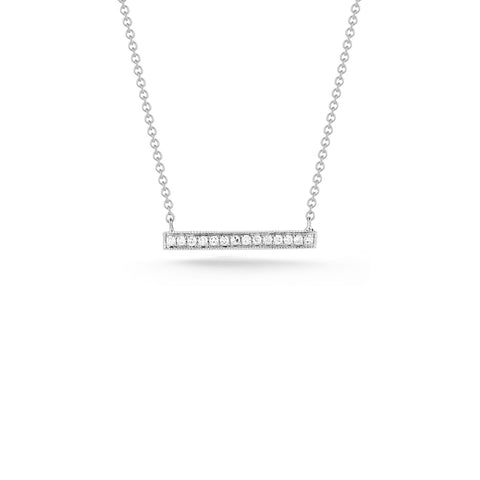 White Gold-1^Diamond Bar Necklaces: Sylvie Rose 14K White Gold Medium Bar Necklace