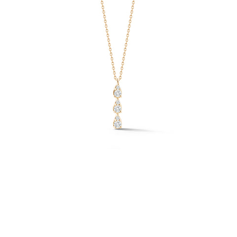 Yellow Gold-1^Teardrop Necklaces: Sophia Ryan Triple Teardrop Necklace in Yellow Gold