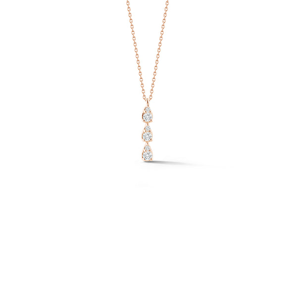 Rose Gold-1^Teardrop Necklaces: Sophia Ryan Triple Teardrop Necklace in Rose Gold