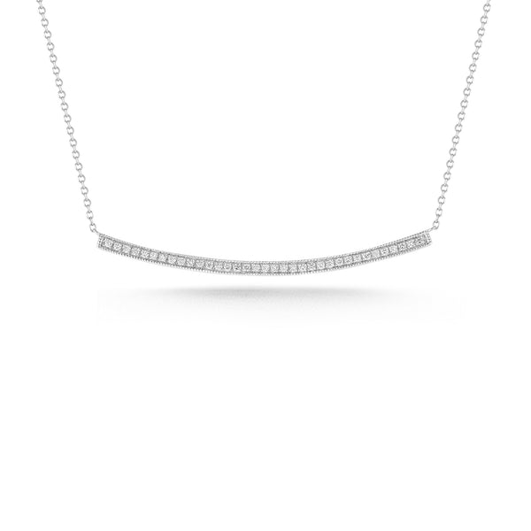 White Gold-1^Diamond Bar Necklaces: Sylvie Rose 14K White Gold & Diamond Long Bar Necklace