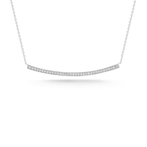 White Gold-1^Diamond Bar Necklaces: Sylvie Rose 14K White Gold & Diamond Long Bar Necklace