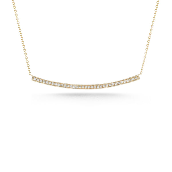 Yellow Gold-1^Diamond Bar Necklaces: Sylvie Rose 14K Yellow Gold & Diamond Long Bar Necklace