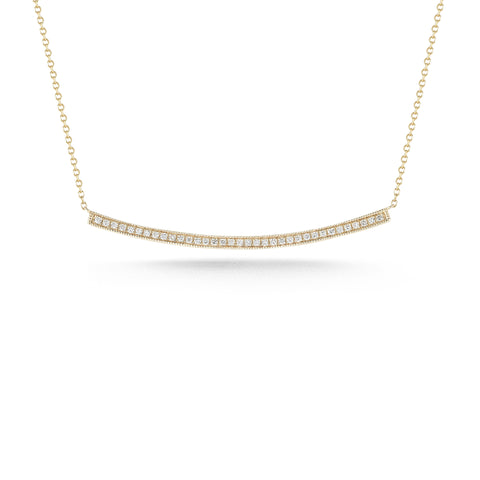 Yellow Gold-1^Diamond Bar Necklaces: Sylvie Rose 14K Yellow Gold & Diamond Long Bar Necklace