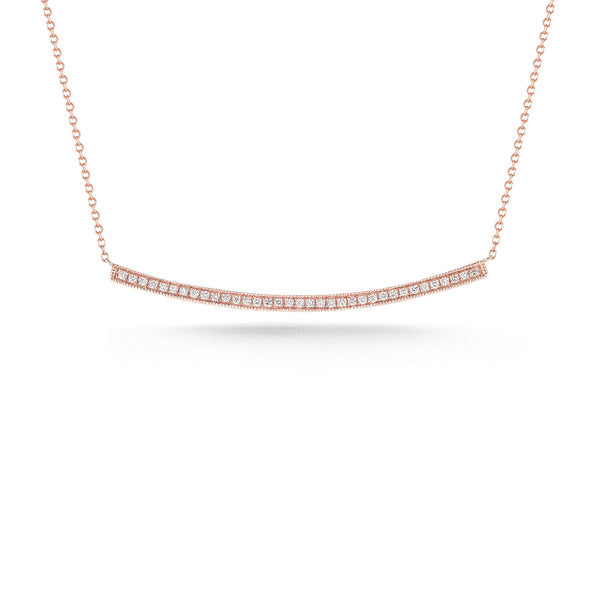 Rose Gold-1^Diamond Bar Necklaces: Sylvie Rose 14K Rose Gold & Diamond Long Bar Necklace