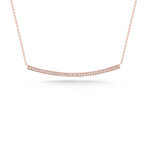 Rose Gold-1^Diamond Bar Necklaces: Sylvie Rose 14K Rose Gold & Diamond Long Bar Necklace