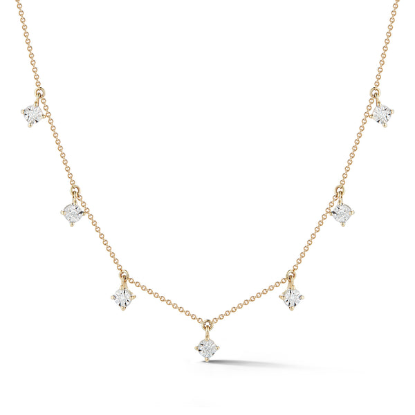 Yellow Gold-1^Diamond Station Necklaces: Ava Bea Station Necklace in Yellow Gold