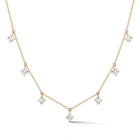 Yellow Gold-1^Diamond Station Necklaces: Ava Bea Station Necklace in Yellow Gold