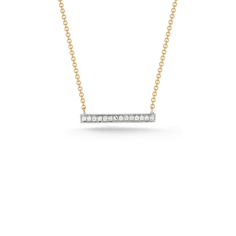 Yellow Gold-1^Diamond Bar Necklaces: Sylvie Rose 14K Yellow Gold Medium Bar Necklace