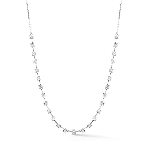 White Gold-1^Diamond Tennis Necklaces: Ava Bea Tennis Interval Necklace in White Gold