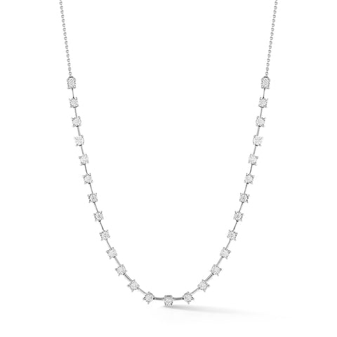 White Gold-1^Diamond Tennis Necklaces: Ava Bea Tennis Interval Necklace in White Gold