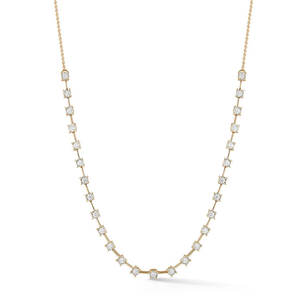 Yellow Gold-1^Diamond Tennis Necklaces: Ava Bea Tennis Interval Necklace in Yellow Gold