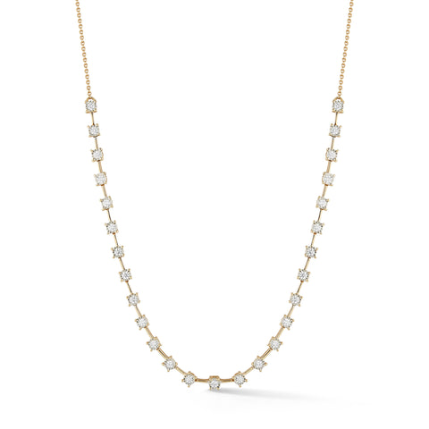 Yellow Gold-1^Diamond Tennis Necklaces: Ava Bea Tennis Interval Necklace in Yellow Gold