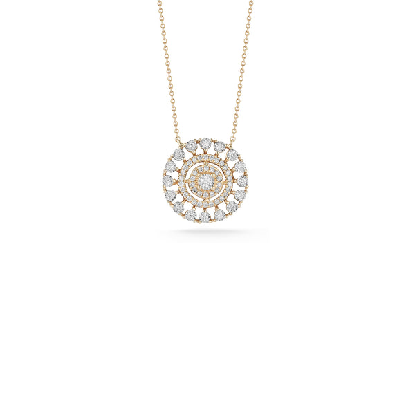 Yellow Gold-1^-Designer Diamond Neckalces: Ava Bea Medallion Necklace in Yellow Gold