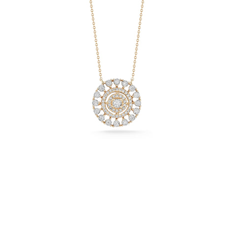 Yellow Gold-1^-Designer Diamond Neckalces: Ava Bea Medallion Necklace in Yellow Gold