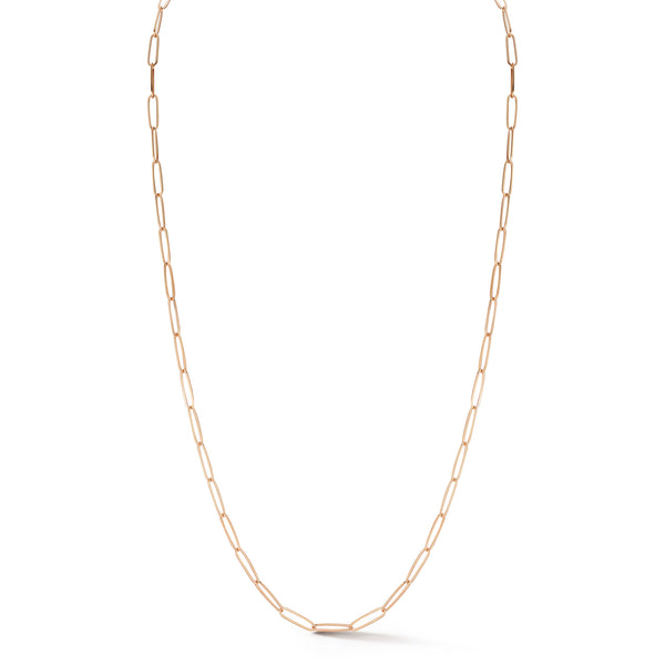 14k Rose Gold Papercip Chain Neckace