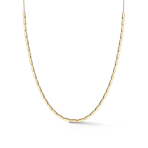 Yellow Gold^1- Gold Station Necklaces: Melody Eden Gold Bar Station Necklace in Yellow Gold