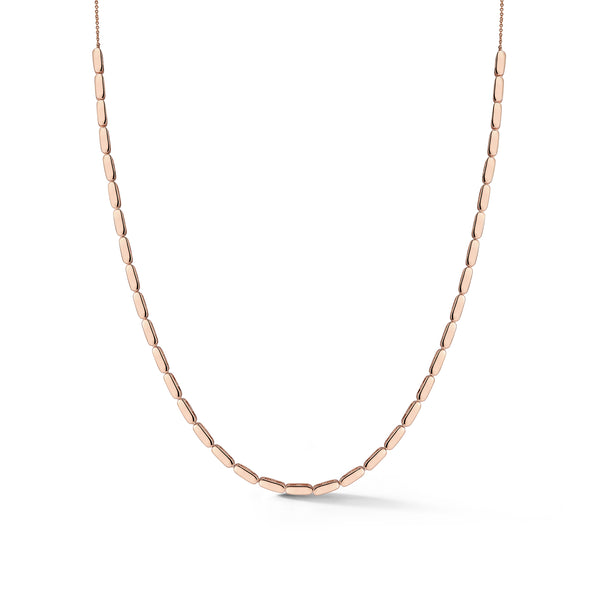 Rose Gold^1- Gold Station Necklaces: Melody Eden Gold Bar Station Necklace in Rose Gold