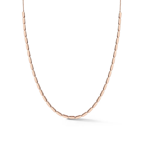 Rose Gold^1- Gold Station Necklaces: Melody Eden Gold Bar Station Necklace in Rose Gold