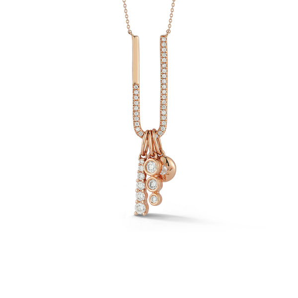 Rose Gold-1^Designer Diamond Necklaces: Cynthia Rose Charm Necklace in Rose Gold