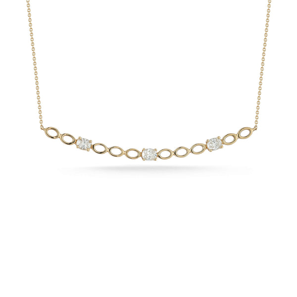 Mikaela Estelle Oval Diamond Long Bar Necklace