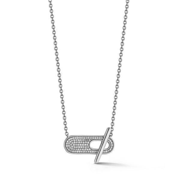 White Gold-1^Designer Diamond Necklaces: Sylvie Rose Pavé Toggle Necklace in White Gold Thumbnail-only