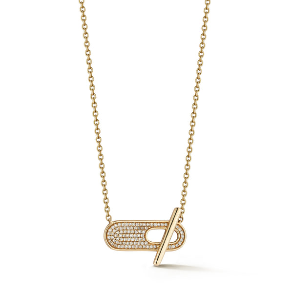 Yellow Gold-1^Designer Diamond Necklaces: Sylvie Rose Pavé Toggle Necklace in Yellow Gold Thumbnail-only