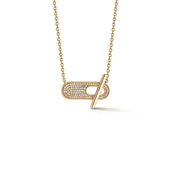 Yellow Gold-1^Designer Diamond Necklaces: Sylvie Rose Pavé Toggle Necklace in Yellow Gold