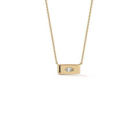 Yellow Gold-1^Designer Diamond Necklaces: Alexa Jordyn Mini Inlay Gold Bar Necklace in Yellow Gold