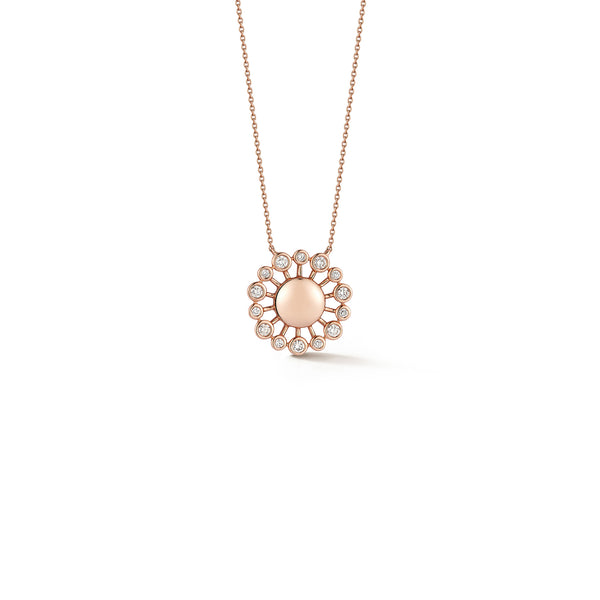 Rose Gold-1^Designer Diamond Necklaces: Lulu Jack Sunburst Necklace in Rose Gold