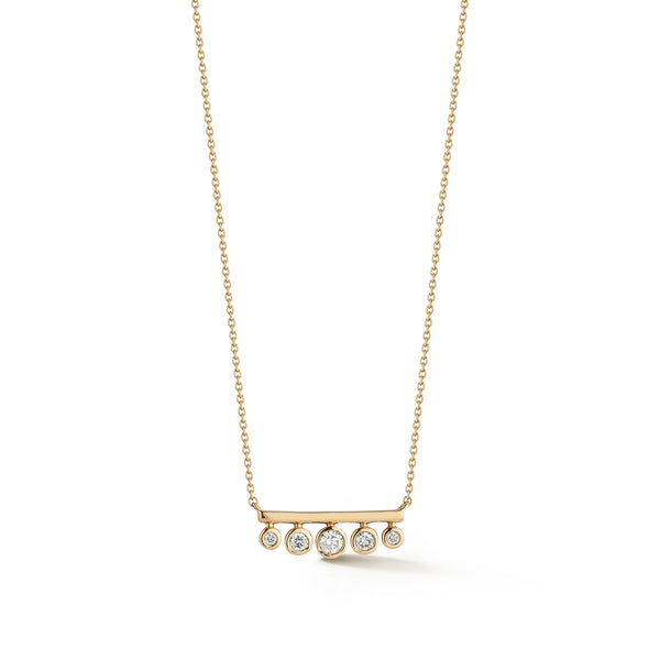 Yellow Gold-1^Designer Diamond Necklaces: Lulu Jack Graduating Bezel Mini Bar Necklace in Yellow Gold Thumbnail-only