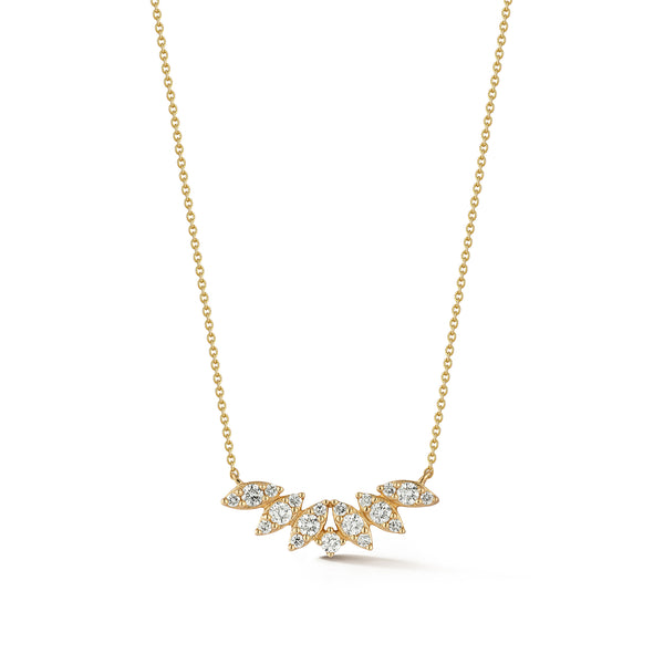 Yellow Gold-1^Designer Diamond Necklaces: Sophia Ryan Marquise Curved Bar Necklace in Yellow Gold Thumbnail-only