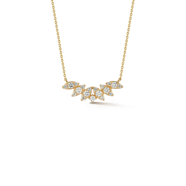 Yellow Gold-1^Designer Diamond Necklaces: Sophia Ryan Marquise Curved Bar Necklace in Yellow Gold