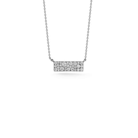 White Gold-1^Diamond Bar Necklaces: Sylvie Rose Large Diamond Bar Necklace in White Gold