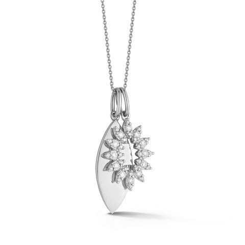 White Gold-1^Designer Diamond Necklaces: Sophia Ryan Marquise Charm Necklace in White Gold